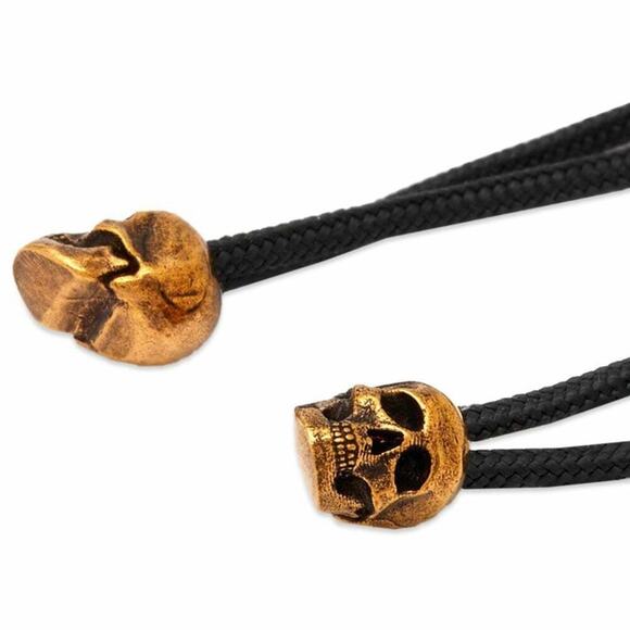 Alexander McQueen Black and Gold Skull Bracelet - Picture 3 of 7